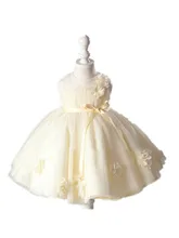 ДЕТСКИЕ WOW Желтый Babyclothe Девушки Платье Принцессы для Свадьбы 1 Год День Рождения Платье Рождество Девушки Цветка Платья 0-2 Т Дети 80123