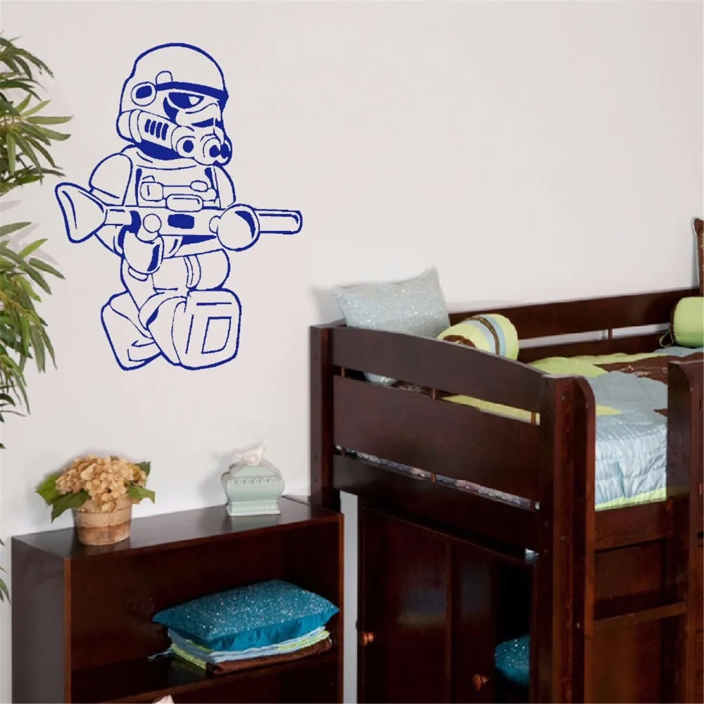 Large Star Wars Lego Men Storm Trooper For Children Kids Bedroom Wall Art Sticker Vinyl Self Adhesive Transfer De Cal Home Decor