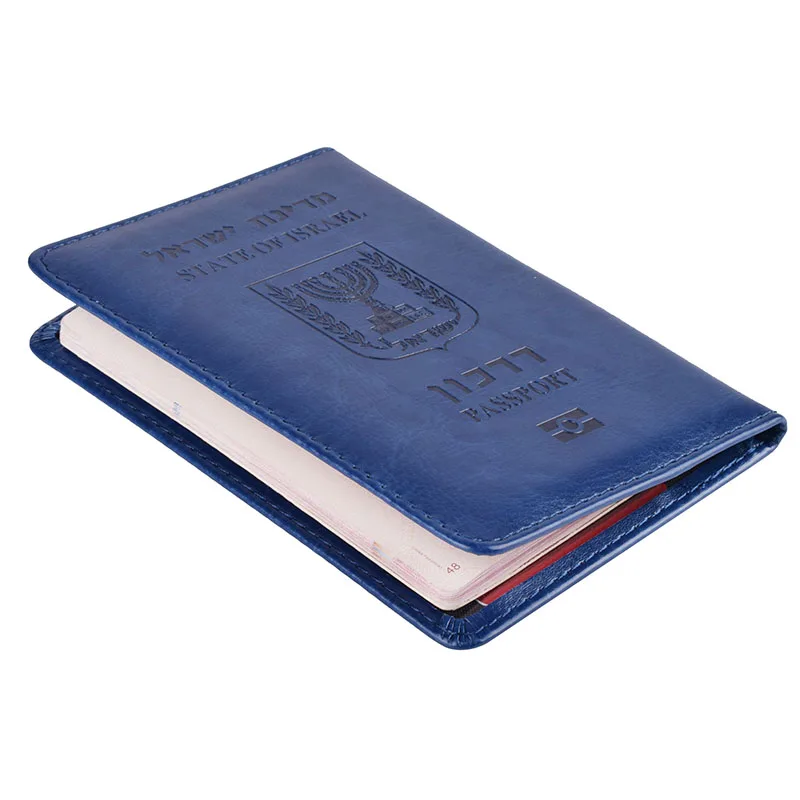 Custodia per passaporto israele in pelle Pu da viaggio custodia aperta sinistra portafoglio uomo donna custodia protettiva per porta carte di credito israeliana - immagine 2