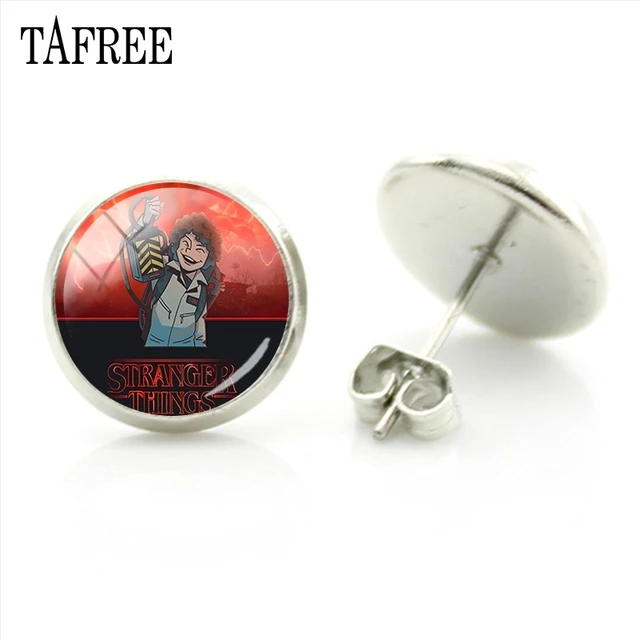 TAFREE Fashion Jewelry American Thriller TV Series Stranger Things Sliver Stud Earrings Women Party Decorations Earrings QF118 QF116
