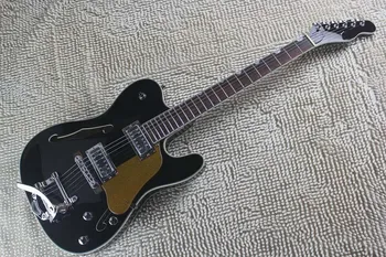 Free Shipping New Arrival Top Quality Semi Hollow F TL Standard Guitar with Bigsby Tremolo black Electric Guitar 14-4-1