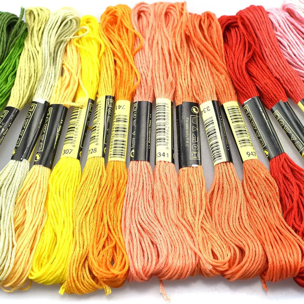 Looen Brand Embroidery Thread Random Color 100pcs Cross Stitch Threads with 6pcs Sewing Needles For Women Mom DIY Sewing Tools (8)