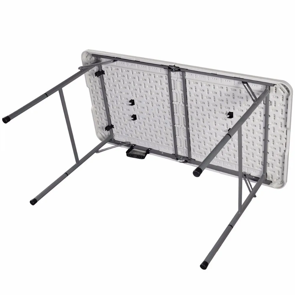 Giantex Folding Table Portable Picnic Party Dining Camp Tables White Modern Desk Utility Office Computer Desk OP2968