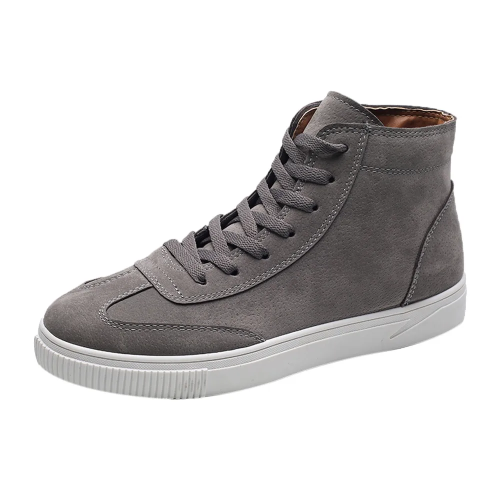 Серый Мужские зимние ботинки; botas masculina; коллекция года; модные теплые ботильоны из PU искусственной кожи; сезон осень-зима; Мужская обувь; размеры 39-44 - Цвет: Серый