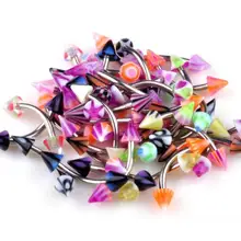 3 шт красочные Изогнутые Брови штанги пирсинг брови уха хряща трагуса пирсинг ювелирные изделия