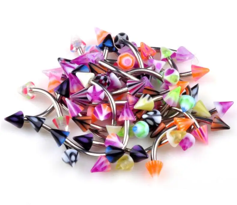 

1pcs Colourful Curved Eyebrow Barbell Piercing Eyebrow Ear Cartilage Tragus Piercing Jewelry