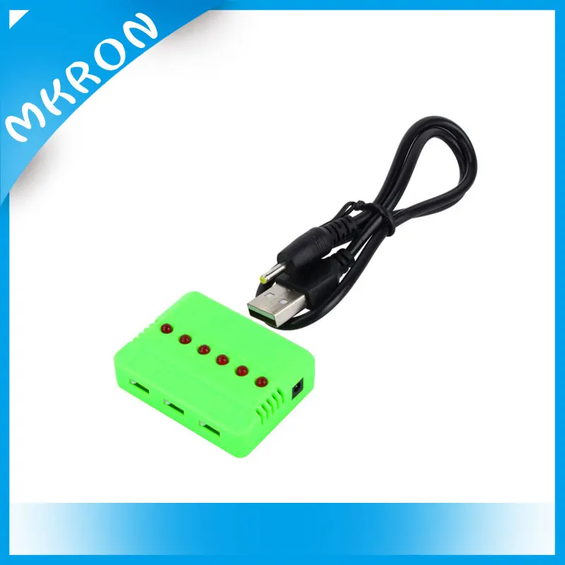 

1X6 Green Charger for JJRC H6C Hubsan H107 DM003 H98 H31 H37 Eachine H8 E50 WLtoys V977 syma parts 3.7V battery accessories
