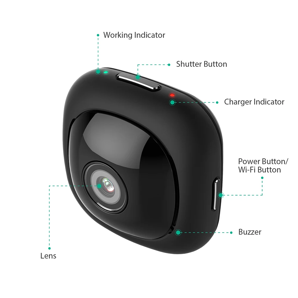 Andoer G1 ультра мини Карманная камера Full HD 1080P Портативная 120 градусов широкоугольная 30FPS Wifi приложение дистанционное управление 8MP Авто Селфи