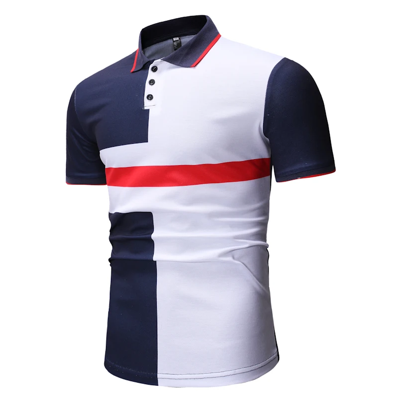 

2019 Brand Casual Polo Shirt Men Flame Printing Cotton Polo Homme Turn Down Collar Man Slim Fit Summer Polos Shirts M-3XL
