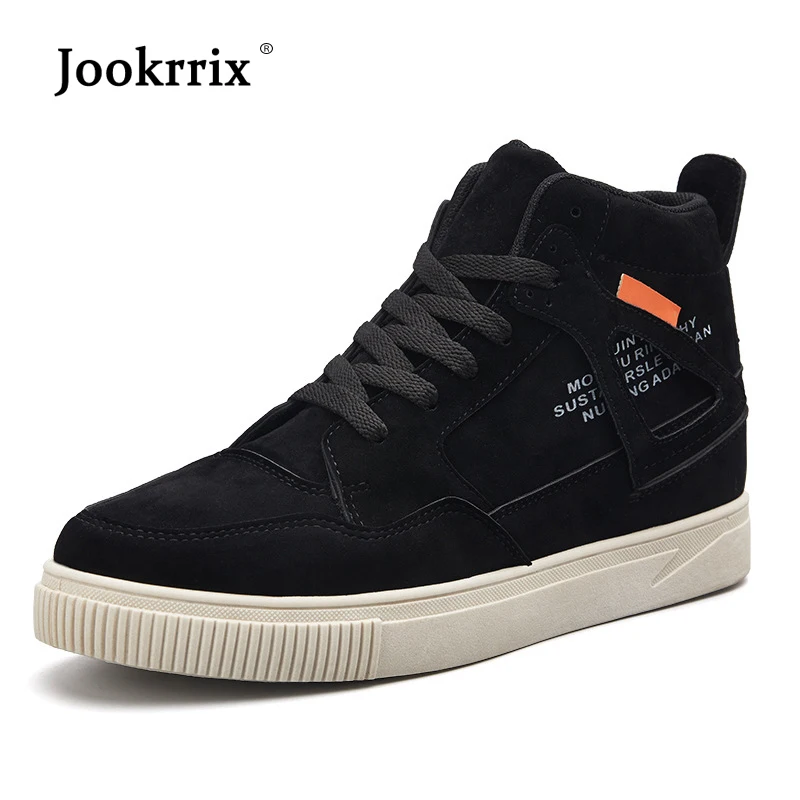 

Jookrrix 2018 New Casual Shoes Men Fashion Brand Sneakers High Top Male chaussure uomo footware All Match Black Leisure Shoes