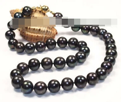 

xiuli 003525 fashion fewelry handmade 11-12mm cultured cultured black pearl necklace