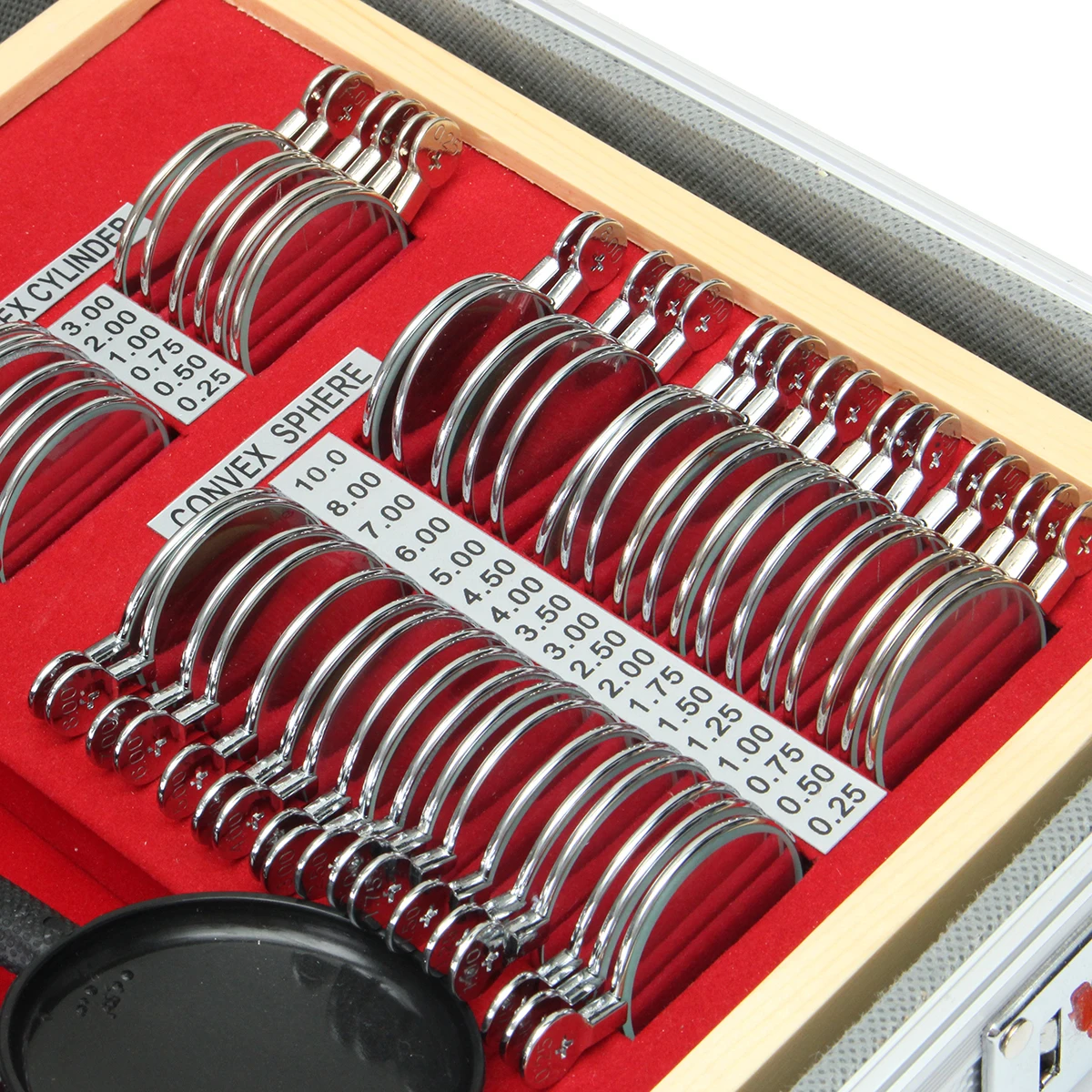 Najtaniej ZEAST 104 266Pcs soczewka optyczna próbny zestaw obiektywów Test oczu optometria trial futerał na okulary Metal Trim dowód Box aluminiowa obudowa