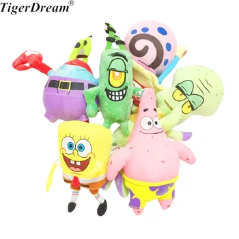 

6pcs/set Anime SpongeBob Plush Toys Kids Cartoon Movie Characters Dolls Christmas Birthday Gift Toys Stuffed&Plush Animals