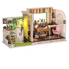 Кукольный домик ручной работы деревянные маленькие головоломка Кукольный дом гётеборская студия Каса Boneca игрушка модель 3D Строительные блоки игрушки подарки на день рождения