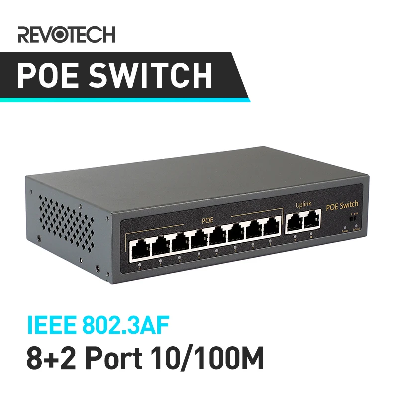 Сетевой коммутатор IEEE802.3af 8 + 2 портов 10/100 м 120 Вт 48 В POE|power ethernet|power over ethernetethernet power |