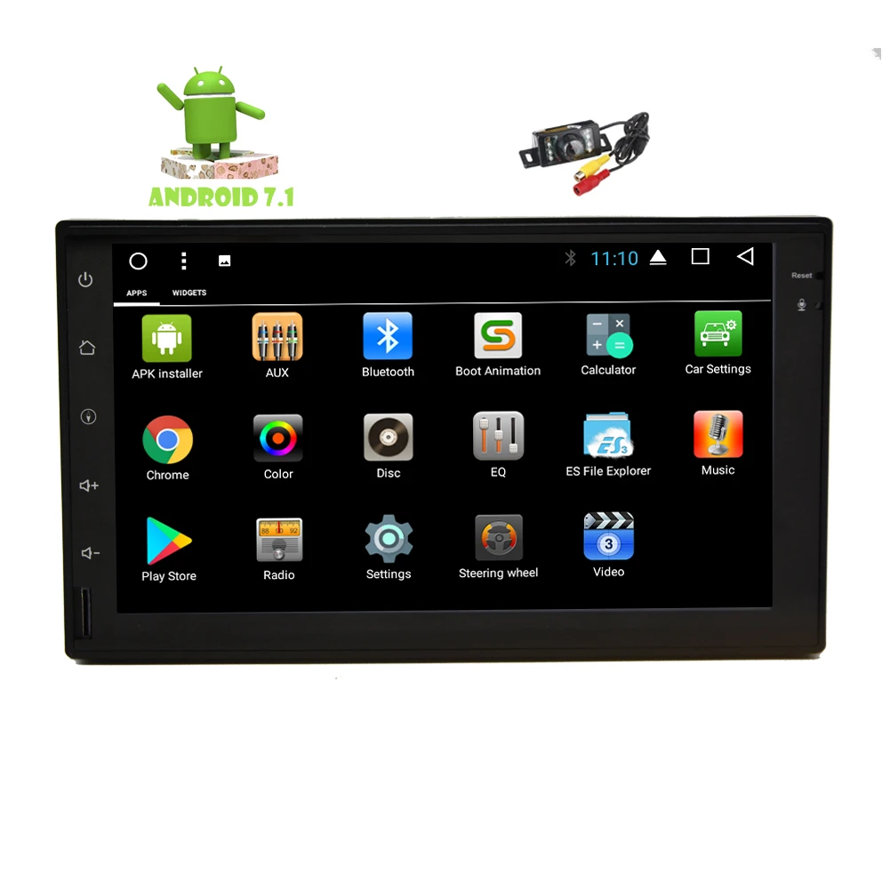 Clearance Android 7.1 Car no DVD Stereo GPS Navigation Autoadio Head Unit Bluetooth FM/AM/RDS Radio HD 1080p Video Octa Core Free Camera 2