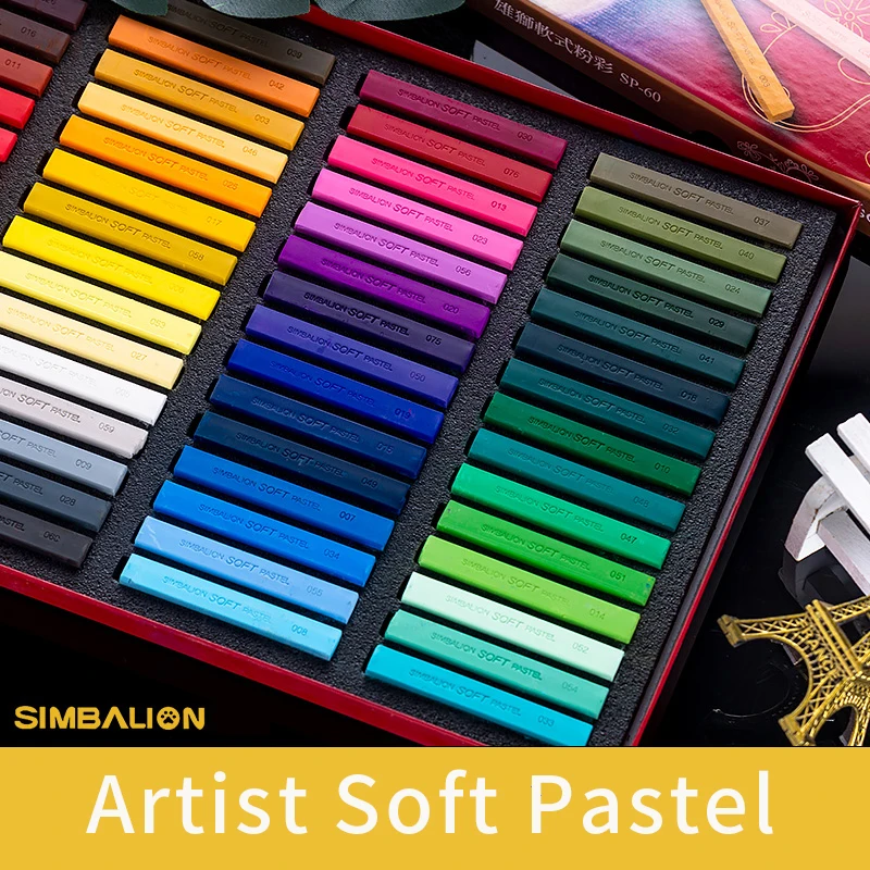 

12/24/36/48/60 Colors Professional Soft Pastel Sticks Drawing Set Color Chalk Powder Hand Painted Crayons Color Brush Painting