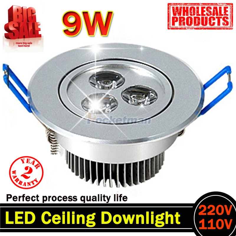 

9W AC85V-265V 110V / 220V LED Ceiling Downlight Recessed LED Wall lamp Spot light With LED Driver For Home Lighting