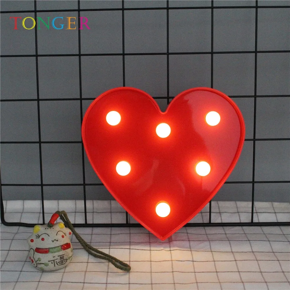 TONGER 3d гостиная ночной Светильник в форме сердца кактус милый ананас моделирующая лампа для детей подарок на день рождения вечерние украшения светильник