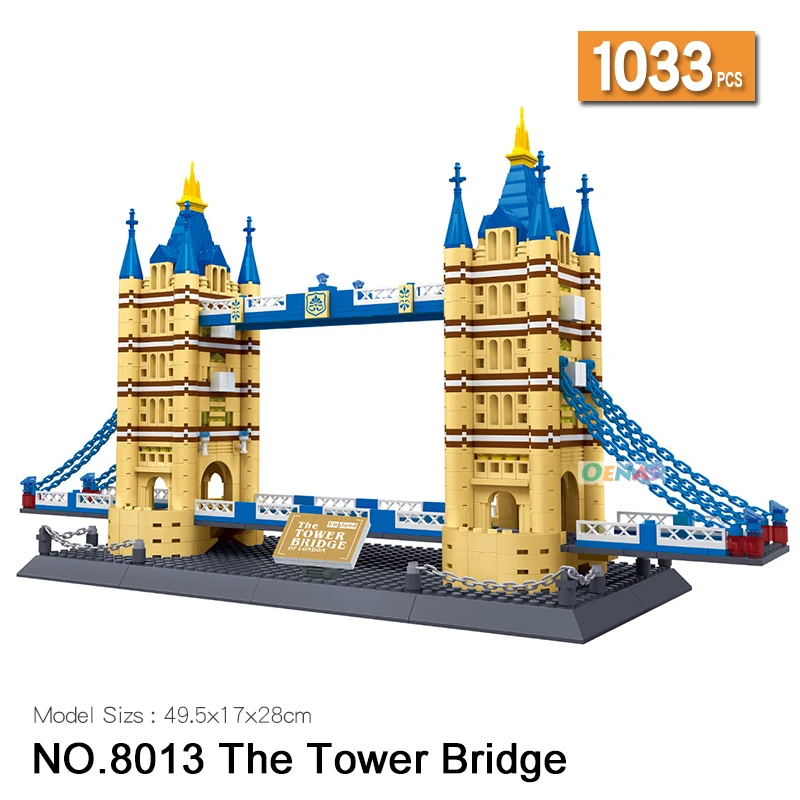 

Compatible Creative Architecture Landmark London Elizabeth Tower Big Ben Tower Bridge Model Building Block Bricks kids Toy Gift