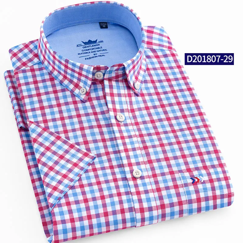 DAVYDAISY, Новое поступление, летняя мужская рубашка с коротким рукавом, в клетку, с принтом, повседневная, Оксфорд, рубашки, Мужская одежда, высокое качество, DS-230