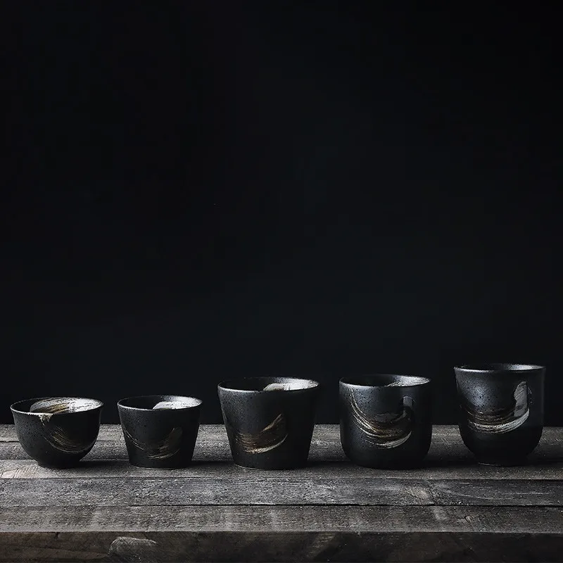 

NIMITIME Japanese Style Ceramic Tea Cup Hand-painted Retro Tableware Restaurant Hotel Single Cup