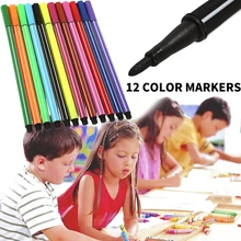 Художественная кисть маркерные ручки 12 Краски акварелью маркер для письма Канцтовары для детей рисование профессиональная учебная живопись граффити