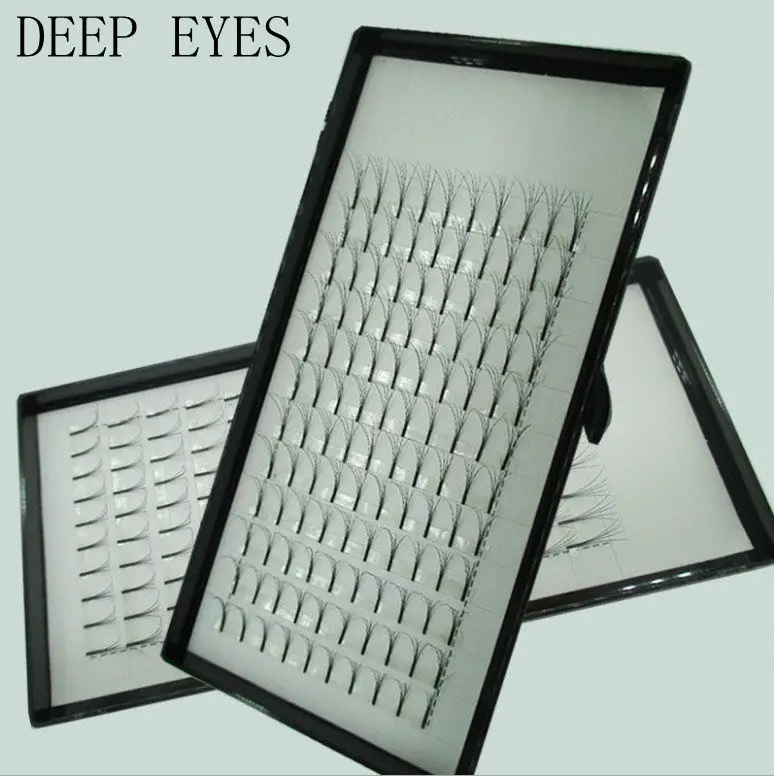 

DEEP EYES New 5D Russian Volume Falsh Eyelash Extension Long Stem Pre Made Fans Hot Sale Mink Fake Eyelashes Custom Extensions