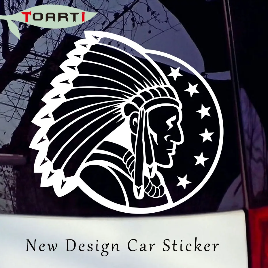 

Indian Chief Feathers Headress Decals Window And Bumper Car Accessories Removable Waterproof Car Sticker Truck Laptop Art Decals