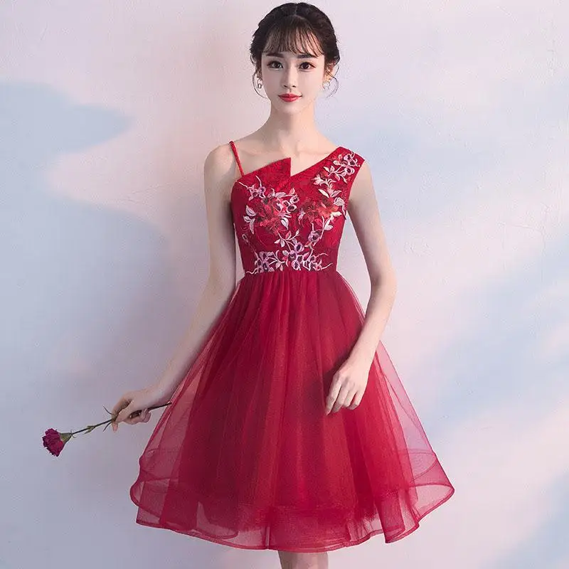 Сексуальное короткое платье с одним плечом коктейльное Бандажное женское вечернее платье Avondjurken - Цвет: Red 3