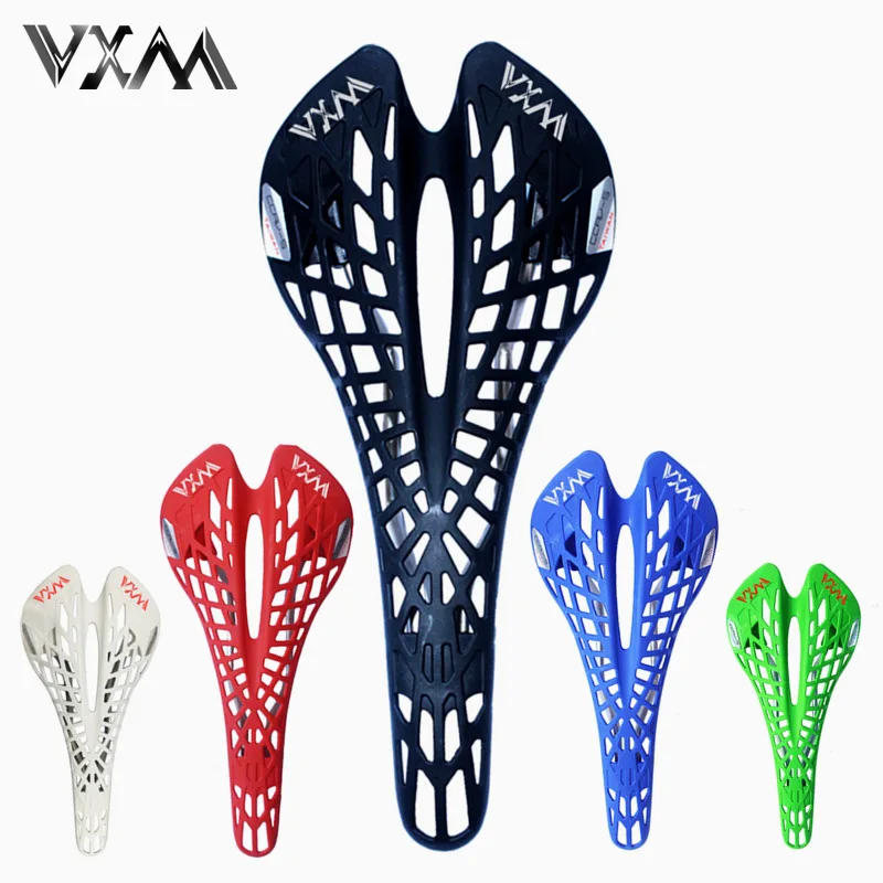 VXM دراجة السرج خفيفة البلاستيك العنكبوت بيئة العمل الجوف الطريق/MTB السرج سوبر تنفس الدراجة وسادة مقعد دراجة أجزاء