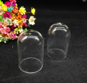 

300pcs 38*25mm Wholesale clear glass cover dome cloche Glass bottle Pendant glass vial tube necklace glass globe diy jewelry