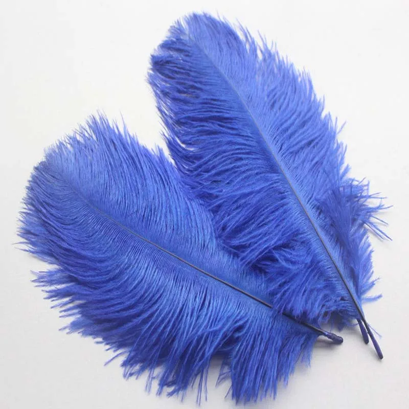 wholesale! High quality 100pcs 6 8 inches / 15 20cm blue natural ostrich feathersin Feather
