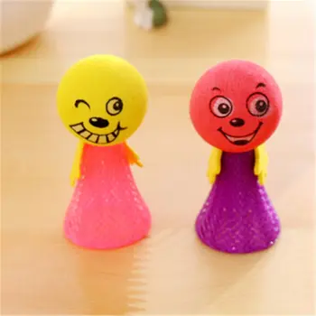 

5Pcs/Pack Kids Bounce Ball Toys Gifts Educational Game Expressions Push&Down Hip Hop Jumping Doll Toys for Children Random