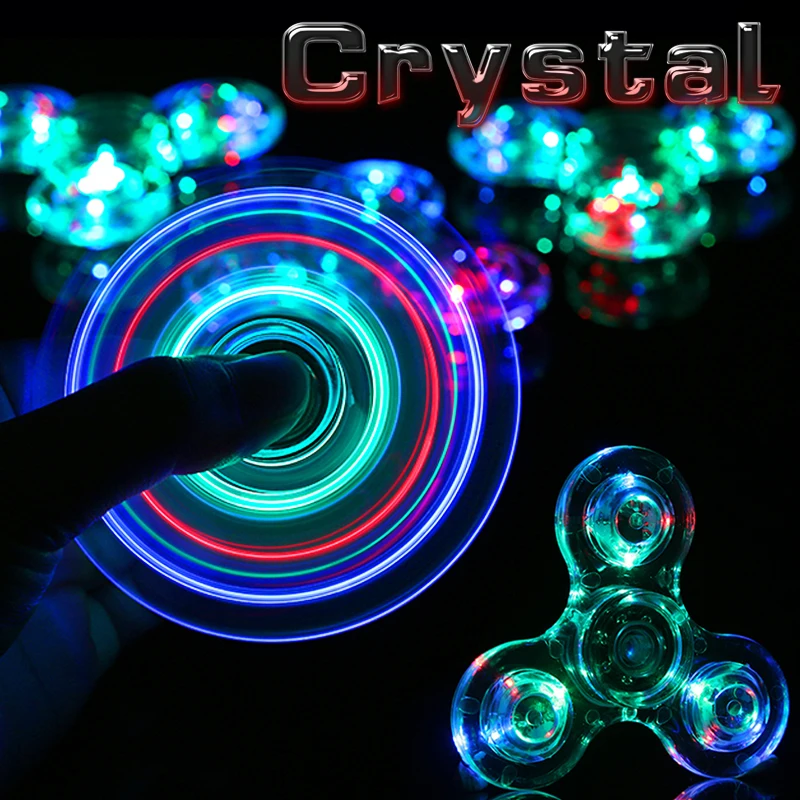 Прозрачный светодиодный ручной спиннер со светодиодной подсветкой EDC игрушки
