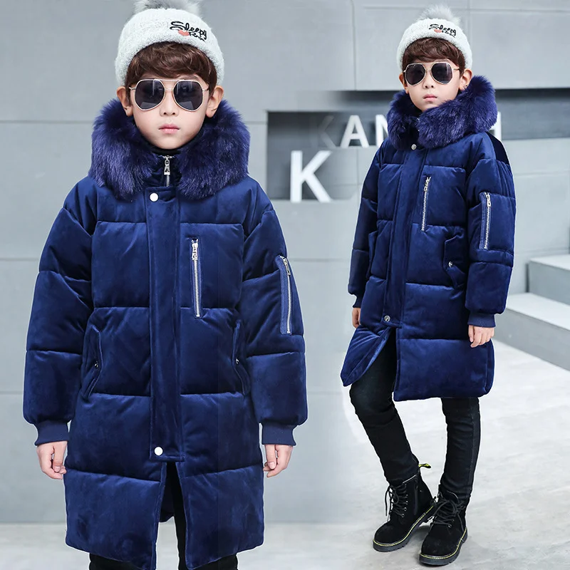 

-30 degrees Children Winter Down cotton Jacket for Boy Velvet clothes Kids Parka Warm Thick Coat Teenager Baby Outwear clothing