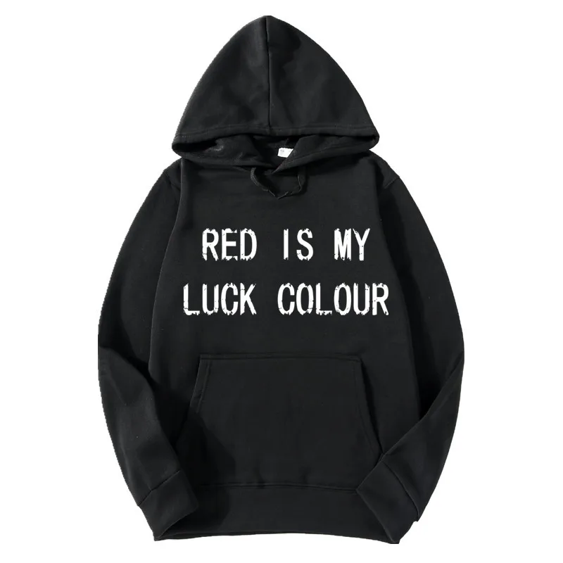 

2018 autumn hot sweatshirt men blood youth Red is my lucky color Fashion brand clothing hip hop fitness men's hoodies funny