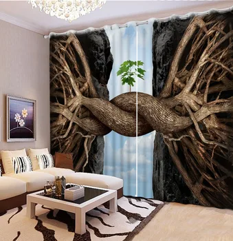 

Blackout curtain Customized size Luxury Blackout 3D Window Curtains For Living Room