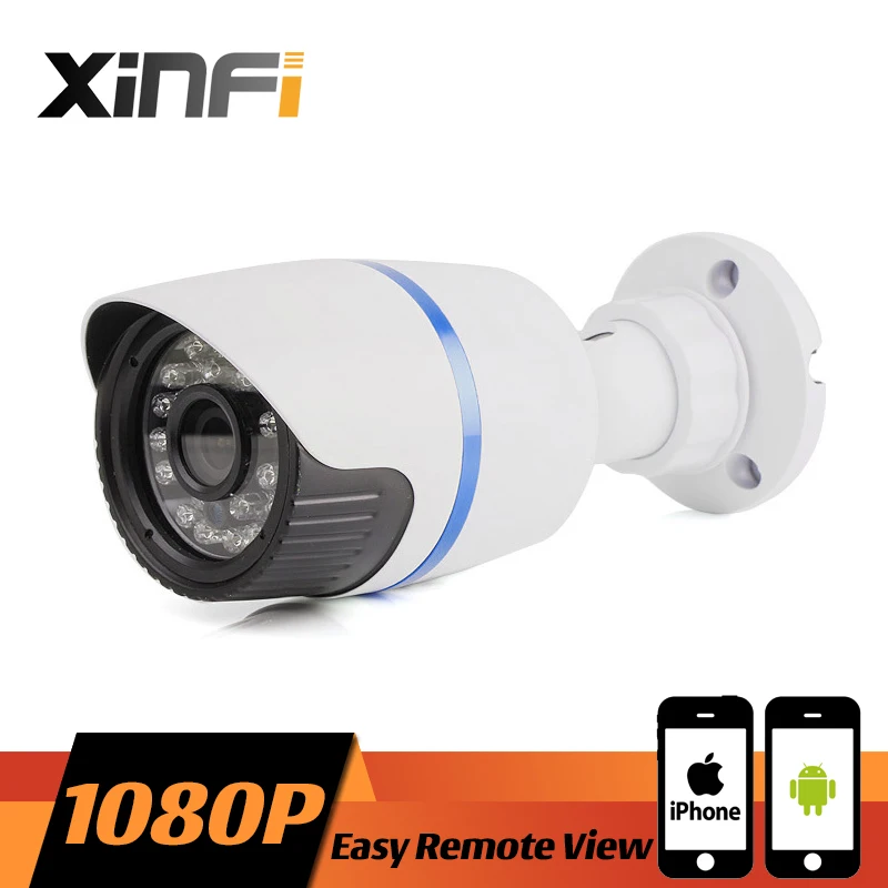 Xinfi HD 1080 P видеонаблюдения ip-камера 2mp ночного видения Открытый Водонепроницаемый сетевая камера onvif удаленного просмотра с 12 В адаптер как