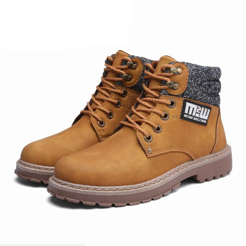

Men martin boots 2018 fashion lace - up warm winter shoes men ankle boots non-slip men snow boots botas de hombre