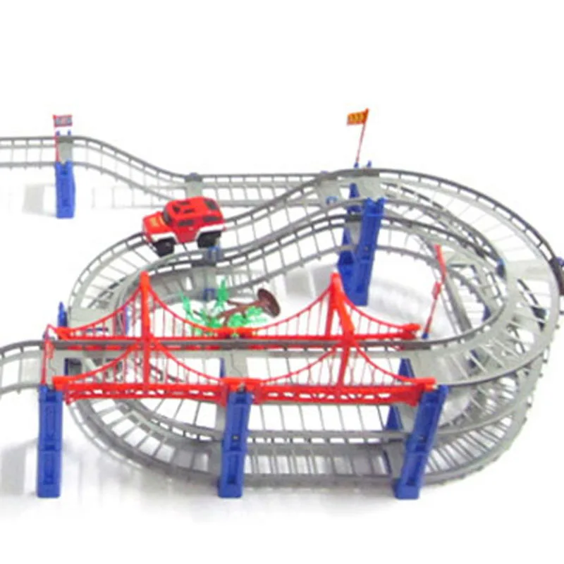 140 шт. 3D спираль трек Roller Coaster игрушка электрический вагон как Детский подарок ABS