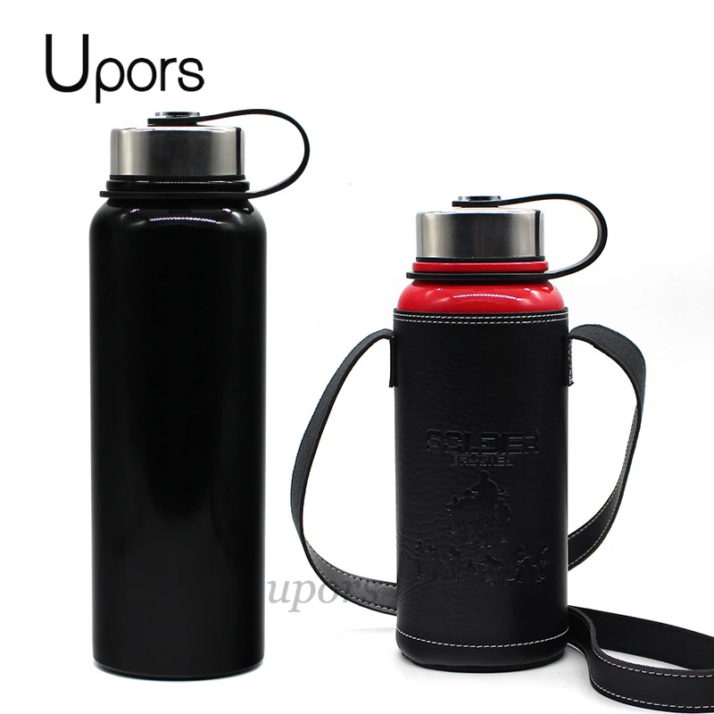 UPORS 800/1100 мл Термос-бутылка из нержавеющей стали для путешествий с изоляцией вакуумная колба с переносной чехол