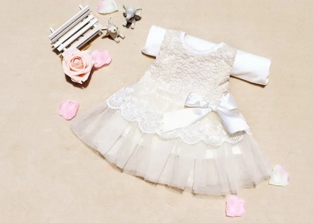 

Baby Girls Dresses Kids Bow Lace Princess Dresses Cotton Ball Gown Dresses