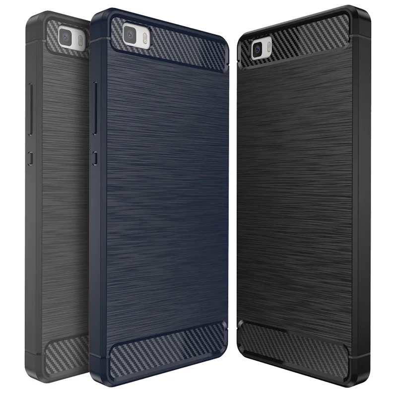 هواوي p8 لايت 2015 سيليكون حالة الهاتف غطاء كوكه لهواوي p8 لايت 2015 فاخر سليم لينة tpu ألياف الكربون الملمس مضاد للخبط