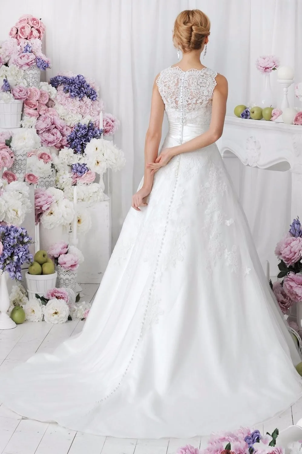 2019 2 в 1 кружевные свадебные платья со съемной юбкой Поезд Высокая шея два предмета кружева линии Свадебные платья vestido de noiva