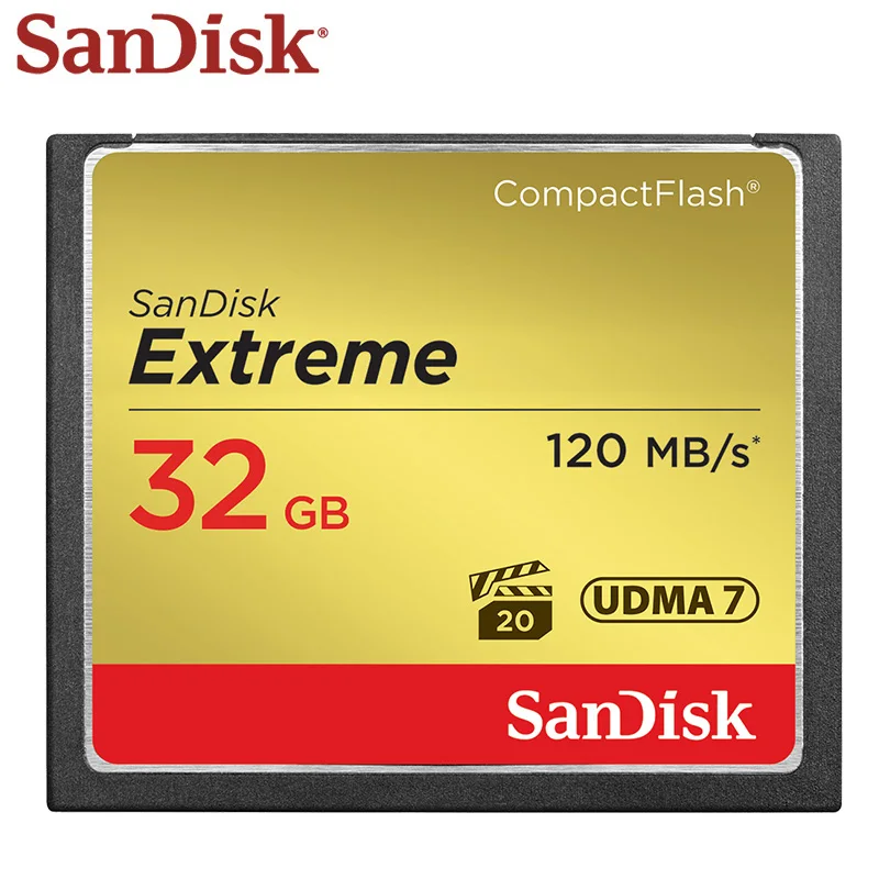 SanDisk Высокое качество Профессиональные карты памяти 32 ГБ Compact Flash Card 64 ГБ CF карта 120 МБ/с. для богатых 4 К и Full HD видео