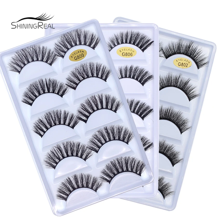 

NEW 5 pairs Mink Eyelashes 3D False lashes Thick Crisscross Makeup Eyelash Extension Natural Volume Soft Fake Eye Lashes G800