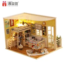 IiE создать DIY хижина ручной сборки модель деревянный пазл 3D Миниатюрный Кукольный дом с мебельным комплектом игрушки для детей мои маленькие домики
