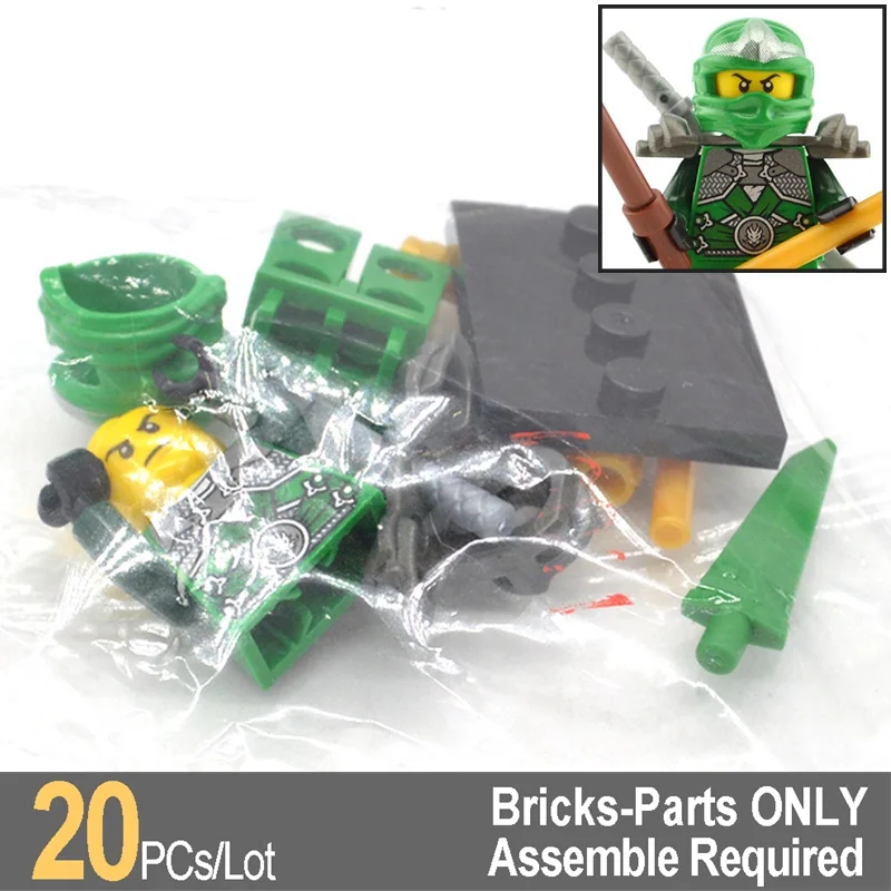 

20/50pcs lot Green Llyod Ninja Kai Cole ZX Building Blocks Bricks Decool Master Toys for Children DC10011 DC10013 DC10016