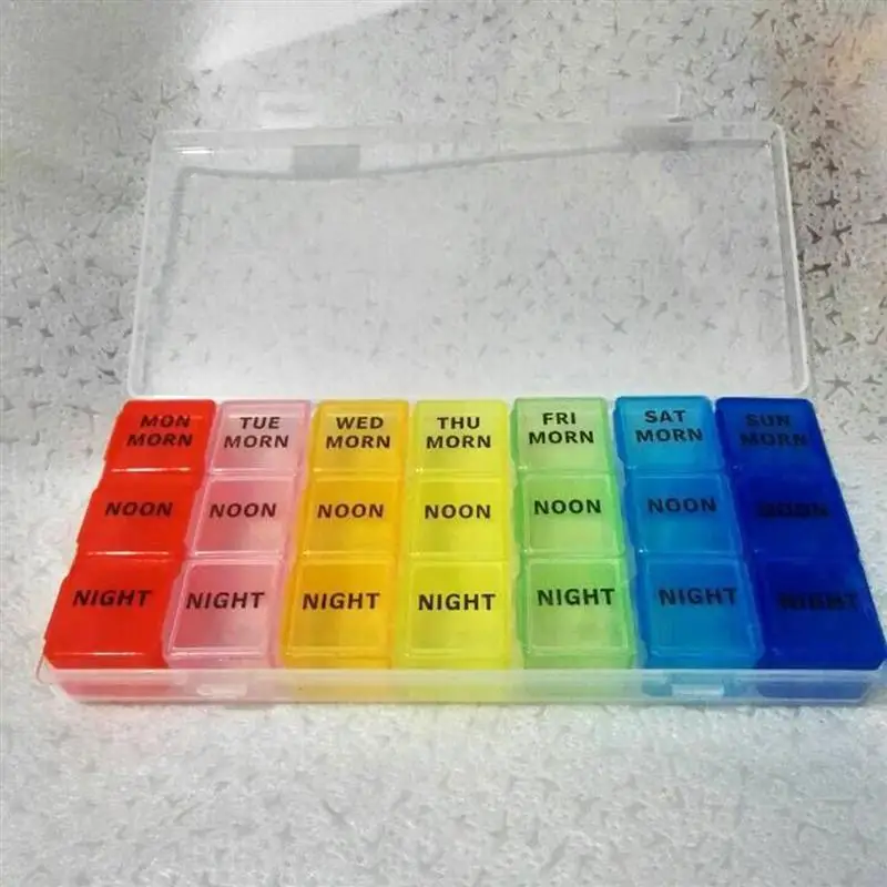 Medication Storage Box Weekly Mini Medication Organizer 7 Day 21 Slots Pill Medicine Box Organizer For Medications